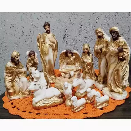 Presépio de Natal Completo Gesso 15 peças