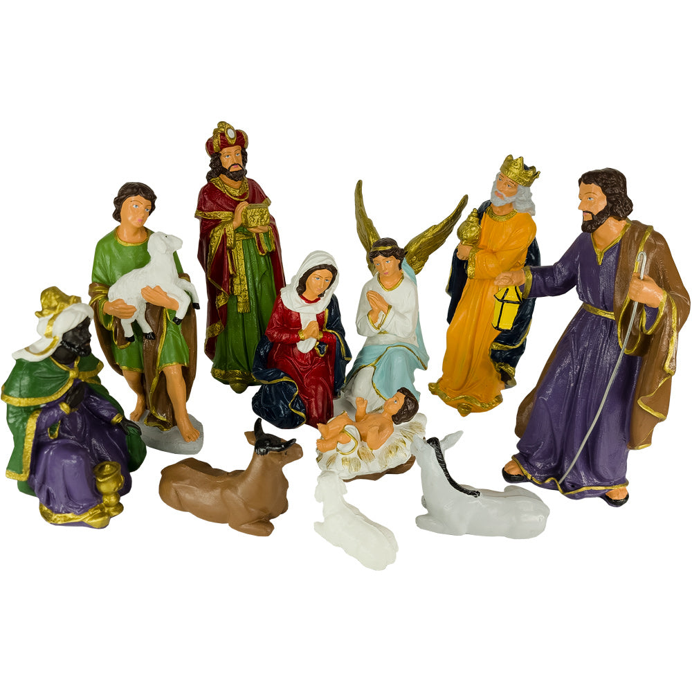 Presepio 11 Pecas 20cm Colorido Borr Tradicional 20cm