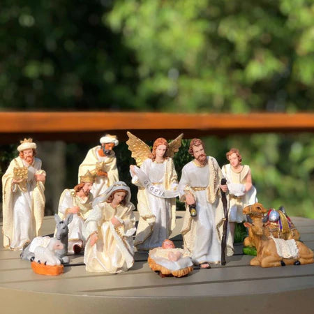 MAIS VENDIDO Kit Presépio Natal resina 20cm 12 peças